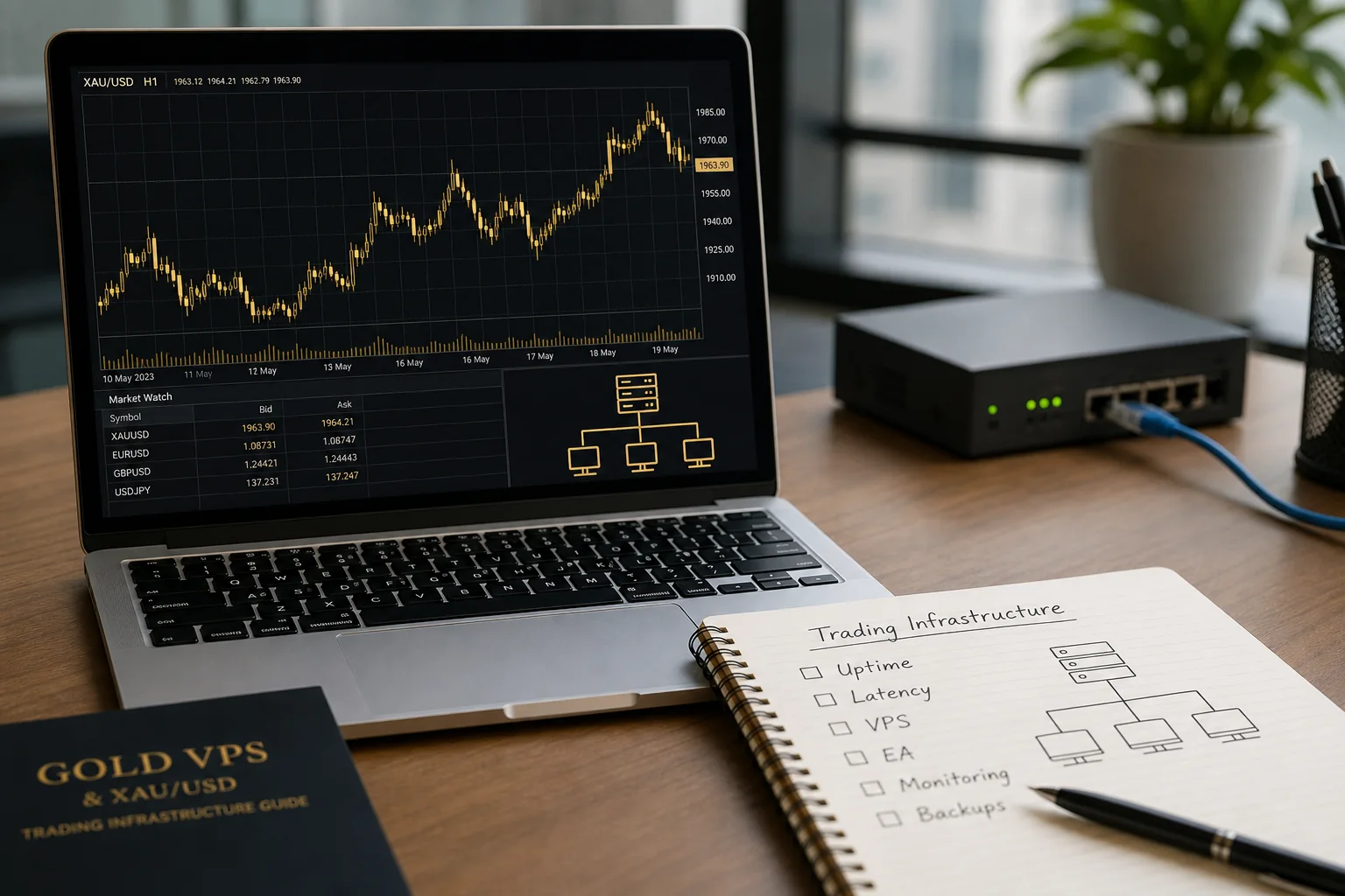 دليل Gold VPS 2026: سكالبينغ XAU/USD وروبوتات الذهب