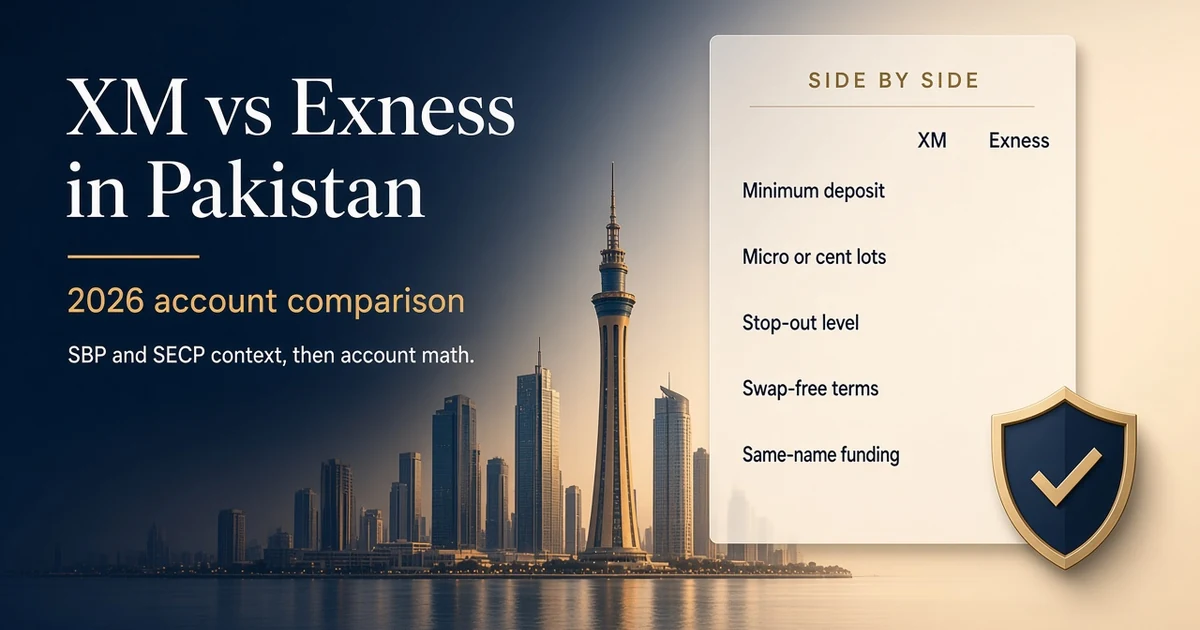 XM vs Exness in Pakistan 2026: SBP & SECP Context, Accounts, Spreads and Swap-Free